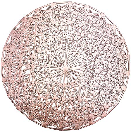 MLADEN Round Placemats Set of 4, Creative Place Mats Wedding Accent Centerpiece, Charger for Holiday and Decor, Rose Gold