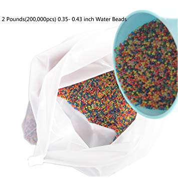 ZHENDUO Huge 2 Pounds(200,000pcs) Pack of Water Beads, Rainbow Mix, Gel Water Gun Bullets, Sensory Toy and Decorations