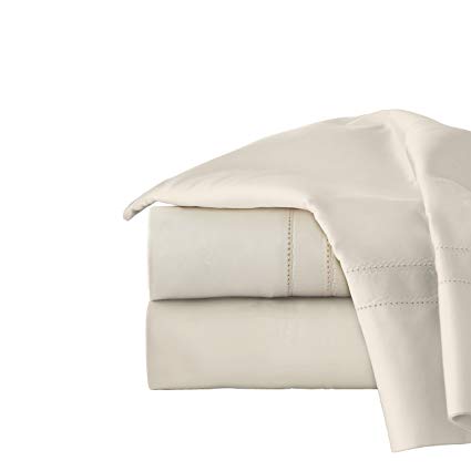 Pointehaven 620 Thread Count Long Staple Cotton Deep Pocket Oversized Sheet Set, Queen, Bone