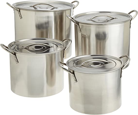 Star Crafts 4 Piece Stainless Steel Stock Pot Set (contains 4 stockpots and 4 lids)