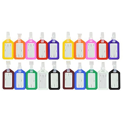 KLOUD City® 20 Pcs Assorted Colors Plastic Square-shape Tag