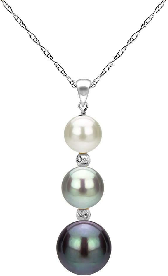 Freshwater Cultured Pearl Pendant Necklace for Women Friendship Gifts Jewelry (Choice of Pearl Colors and Metal Type)