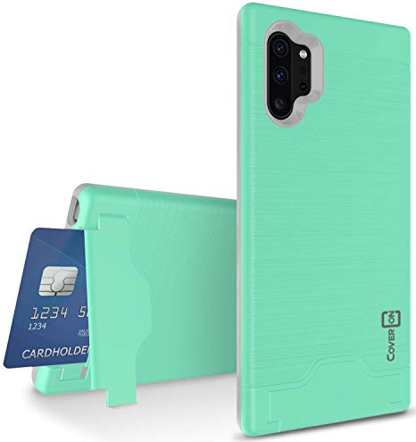 CoverON Credit Card Holder Kickstand SecureCard Series for Samsung Galaxy Note 10 Plus Case/Note 10 Plus 5G (2019), Mint Teal