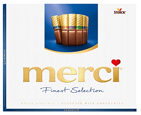 Merci Finest Assortment of European Milk Chocolates 8.8 Ounce Box,20 pieces