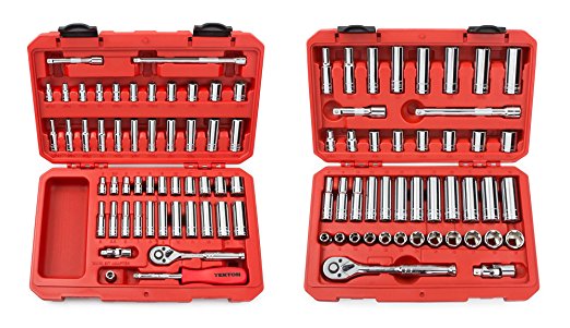 TEKTON 13101 3/8-Inch Drive Socket Set, Inch/Metric with TEKTON 13001 1/4-Inch Drive Socket Set, Inch/Metric