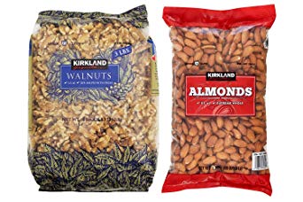 Kirkland Signature Walnuts and Almonds Bundle - Includes Kirkland Signature Walnuts (3 LB) and Supreme Whole Almonds (3.0 LB)