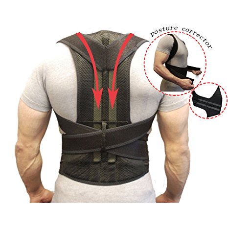 Back Support Belts Posture Corrector Back Brace Improves Posture and Provides For Lower and Upper Back Pain Men and Women (M)