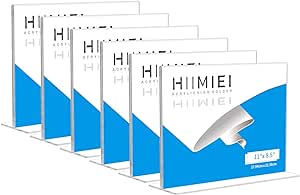 HIIMIEI 8.5x11 Acrylic Sign Holder Horizontal Table Menu Display Stand, Clear Plastic 8.5x11 Double Sided Picture Frames for Desk Display(6 Pack)