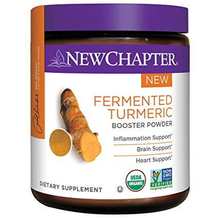 New Chapter Organic Turmeric Powder - Fermented Turmeric Booster Powder for Brain, Heart and Inflammation Support – 45 Servings