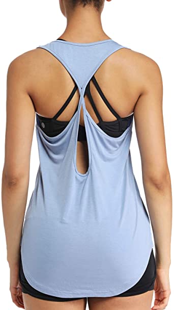 CNJUYEE Yoga Tops for Women Activewear Workout Tank Tops Athletic Women’s Sleeveless Tops Open Back Running Sports Shirts