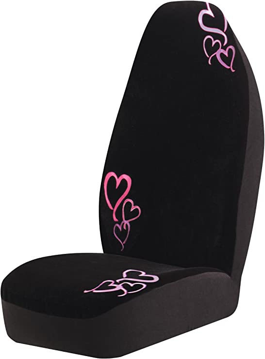 Auto Expressions-5059693 Hearts Universal Bucket Seat Cover-Black