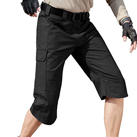 FREE SOLDIER Outdoor Men's Casual 3/4 Capri Shorts Pants Summer Breathable Multi-Pocket Trousers