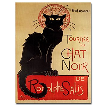 Trademark Fine Art Tournee du Chat Nir by Theophile A Steinlen Canvas Wall Art, 14x19-Inch