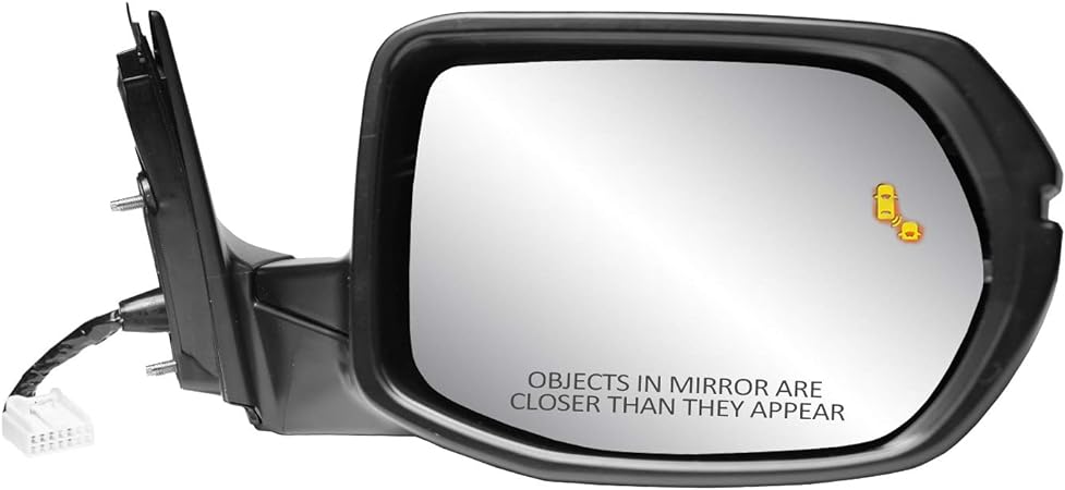 Fit System Passenger Side Mirror for HONDA CR-V EX, EX-L, testured black w/PTM cover, w/turn signal, w/BSDS, foldaway, w/o camera, HP, 63071H