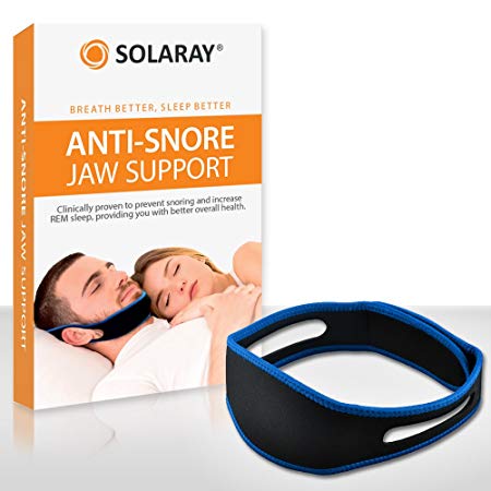 Anti-Snoring Jaw Support Sleep Solution – Comfortable Padded Stop Snoring Device – Fully Adjustable Chin Strap Design Fits Men and Women – Lightweight Effective Sleep Aid