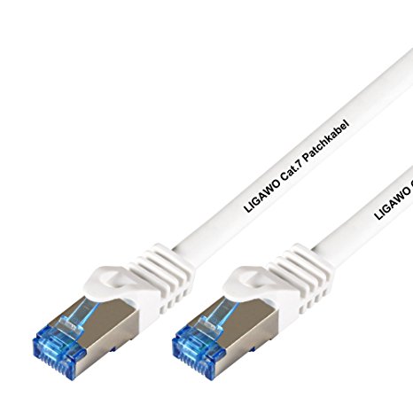 Ligawo 5 m Cat7 Network Patch Cable with RJ45 Connectors - White