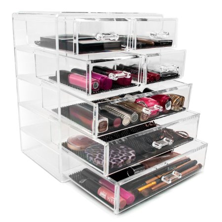 Sorbus Acrylic Drawer Makeup Organizer with Removable Drawers 3 Large and 4 Small Drawers