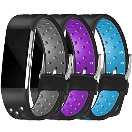 For Fitbit Charge 2 Bands(3 Pack), Maledan Replacement Accessory Wristbands for Fitbit Charge 2 HR, Large Small