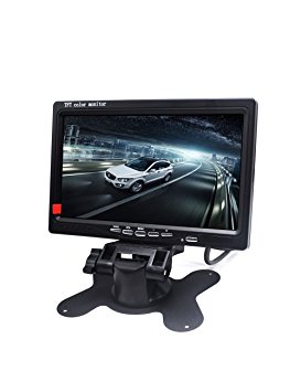 Padarsey 7" LED Backlight TFT LCD Monitor for Car Rearview Cameras, Car DVD, Serveillance Camera, STB, Satellite Receiver and other Video Equipment