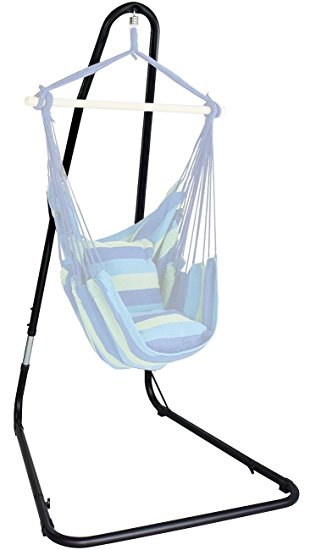 Sorbus Hammock Chair Stand for Hanging Chairs, Swings, Loungers, 330 Pound Capacity, Perfect for Indoor/Outdoor Patio, Deck, Yard (Adjustable Stand)