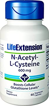 Life Extension N-Acetyl L-Cysteine 600 Milligrams, 60 Veg Caps (Pack of 4)