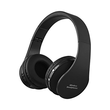 Ueleknight Headset Over-Ear Headphones with Bluetooth, Noise Canceling Stereo Wireless Headset with Built-In Mic, Compatible With Cellphone&Tablet, Fold-able and Portable for Music Streaming-Black