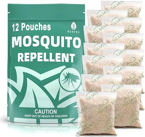 Mosquito Repellent for Patio, Mosquitoes Repellents Indoor, Mosquito Deterrent for Yard, Outdoor Mosquito Repellant, Mosquito Control for Room, Keep Mosquitos Away for Camping-12 Pouches