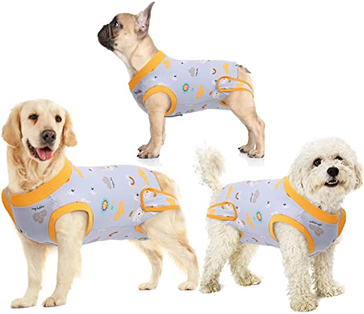 Recovery Suit for Dogs Cats After Surgery, Recovery Shirt for Male Female Dog Abdominal Wounds Bandages Cone E-Collar Alternative, Anti-Licking Pet Surgical Recovery Snuggly Suit, Soft Fabric Onesie