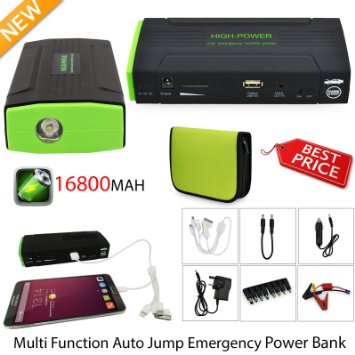 Original mini portable multi function car jump starter 16800mAh 12V car battery power bank for dieselgasoline car