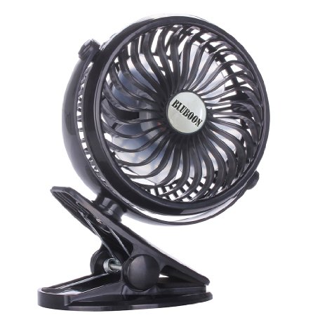 Rechargeable Fan Battery Clip on Fan, Quietness, Adjustable (Black)