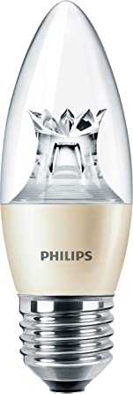 Philips Master LED 6 W (40 W) E27 Edison Screw, Candle, Warm White, Dim Tone, Clear