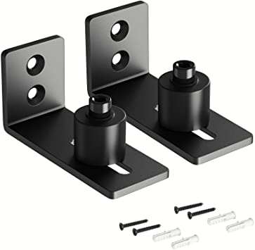 SMARTSTANDARD Sliding Barn Door Bottom Adjustable Floor Guide Floor Guide Roller (Black) 2 PCS