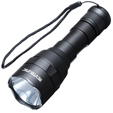 Revtronic F30B LED Flashlight, Ultra Powerful, Rechargeable and IPX-7 Waterproof Flashlights with Super Bright 800 Lumens CREE LED, Camping and Hiking Torch, 5 Light Modes, 18650 Battery Included