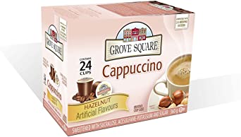 Grove Square Cappuccino Mix, Hazelnut, 24 Single Serve Cups