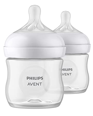 Philips AVENT Natural Baby Bottle with Natural Response Nipple, Clear, 4oz, 2pk, SCY900/02