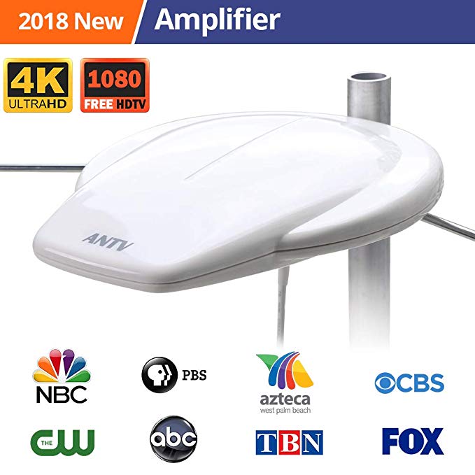Generation Outdoor Amplified HDTV Antenna Omni-Directional Enchanced VHF/UHF,Long 65 Miles Range High Gain Amplifier Booster, Fit Indoor/Outdoor/RV/Attic Use