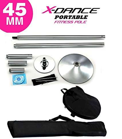 45mm X Dance Pole Professional Exotic Removable 9 FT Pole Dance Exercise Fitness with 2 Carrying Black Bags