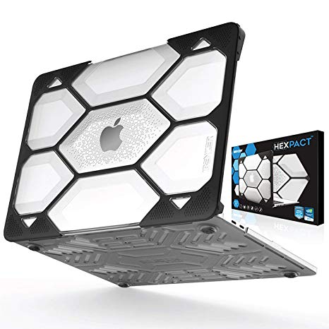 IBENZER Hexpact MacBook Pro 13 Inch Case 2016-2019 Release A2159 A1989 A1706 A1708, Heavy Duty Protective Hard Case Shell Cover for MacBook Pro 13 inch with/Without Touch Bar, Clear, HT13CL