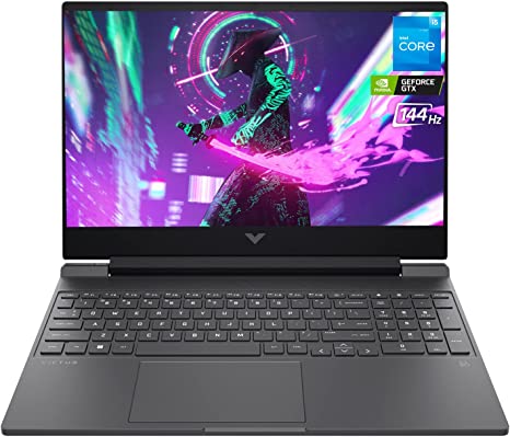 HP Victus Gaming Laptop, 15.6" FHD 144 Hz Display, 12th Gen Intel Core i5-12450H, GeForce GTX 1650 Graphics, 32GB RAM, 512GB SSD, RJ45, HDMI, SD Card Reader, Wi-Fi 6, Backlit KB, Windows 11 Home