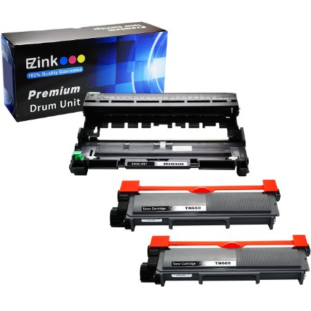 E-Z Ink TM Compatible Toner Cartridge and Drum Unit Replacements for Brother DR630 TN630 TN660 High Yield 2 Black Toners and 1 Drum Unit