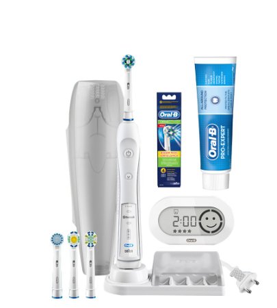 Oral-B Pro 6000 Smart Pack Including Smart Series Electric Toothbrush with Bluetooth connectivity Cross-action refills 4 Pack and ProExpert Toothpaste