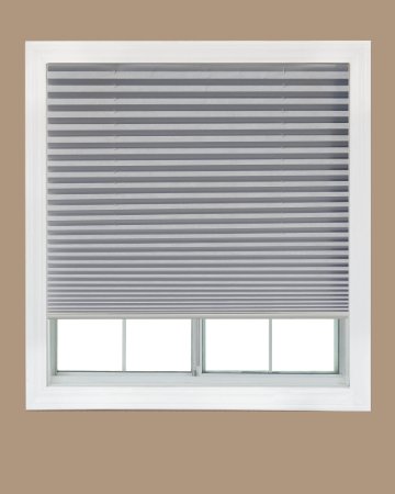 Easy Lift Trim-at-Home Cordless Pleated Light Filtering Fabric Shade White, 36 in x 64 in, (Fits windows 19"- 36")