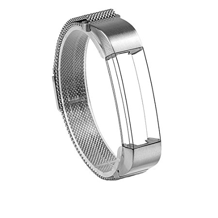 Band for Fitbit Alta / Fitbit Alta HR, Wearlizer Milanese Loop Band Replacement Metal Stainless Steel Strap Sport Wristband for Fitbit Alta - Silver