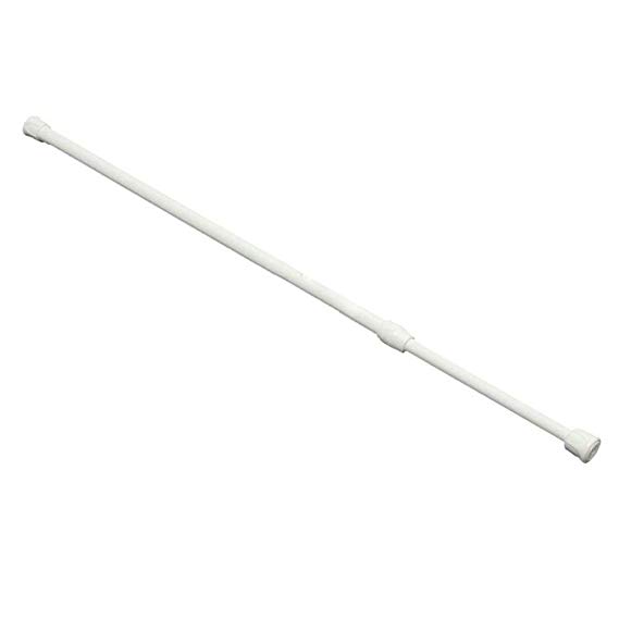 Bluelans® Aluminium Extendable Telescopic Tension Rod, For net curtains or lightweight voiles (40 - 75 cm, White)