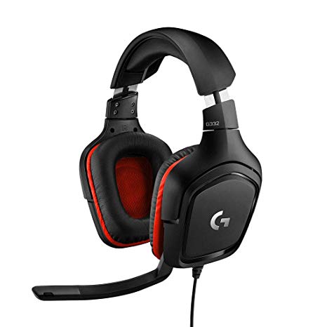 Logitech G332 Stereo Gaming Headset 6 mm Flip-to-Mute Mic for PlayStation 4, Xbox One and Nintendo Switch