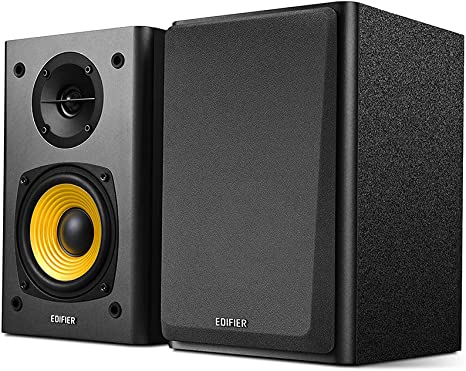 Edifier New R1000T4 preta Ultra-Stylish Active Bookshelf Speaker System - UNCOMPROMISING Sound Quality for Home Entertainment Theatre, MDF Wooden Enclosure, 4inch BASS Driver Speakers (Black)