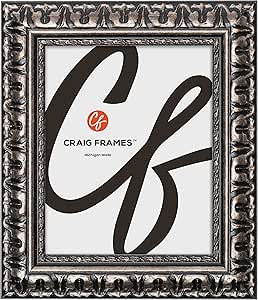 Craig Frames Bravado, 11x14 Picture Frame, Antique Silver