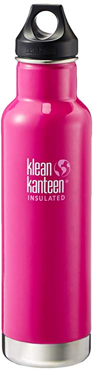 Klean Kanteen Classic Stainless Steel Water Bottle with Klean Coat, Double Wall Vacuum Insulated and Leak Proof Loop Cap 2018