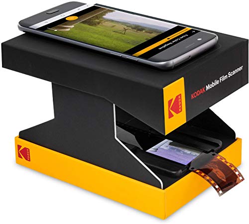 KODAK Mobile Film Scanner – Scan & Save Old 35mm Films & Slides w/Your Smartphone Camera – Portable, Collapsible Scanner w/Built-in LED Light & Free Mobile App for Scanning, Editing & Sharing Photos