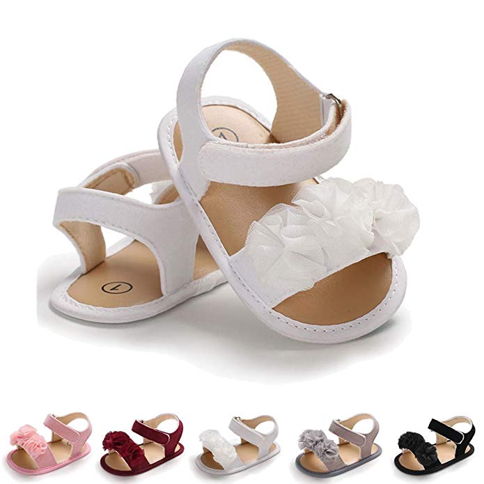 Infant Baby Girls Sandals Flowers Summer Shoes Soft Sole Toddler First Walker Crib Shoes